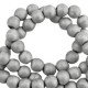Hematite beads round 10mm mat Light grey